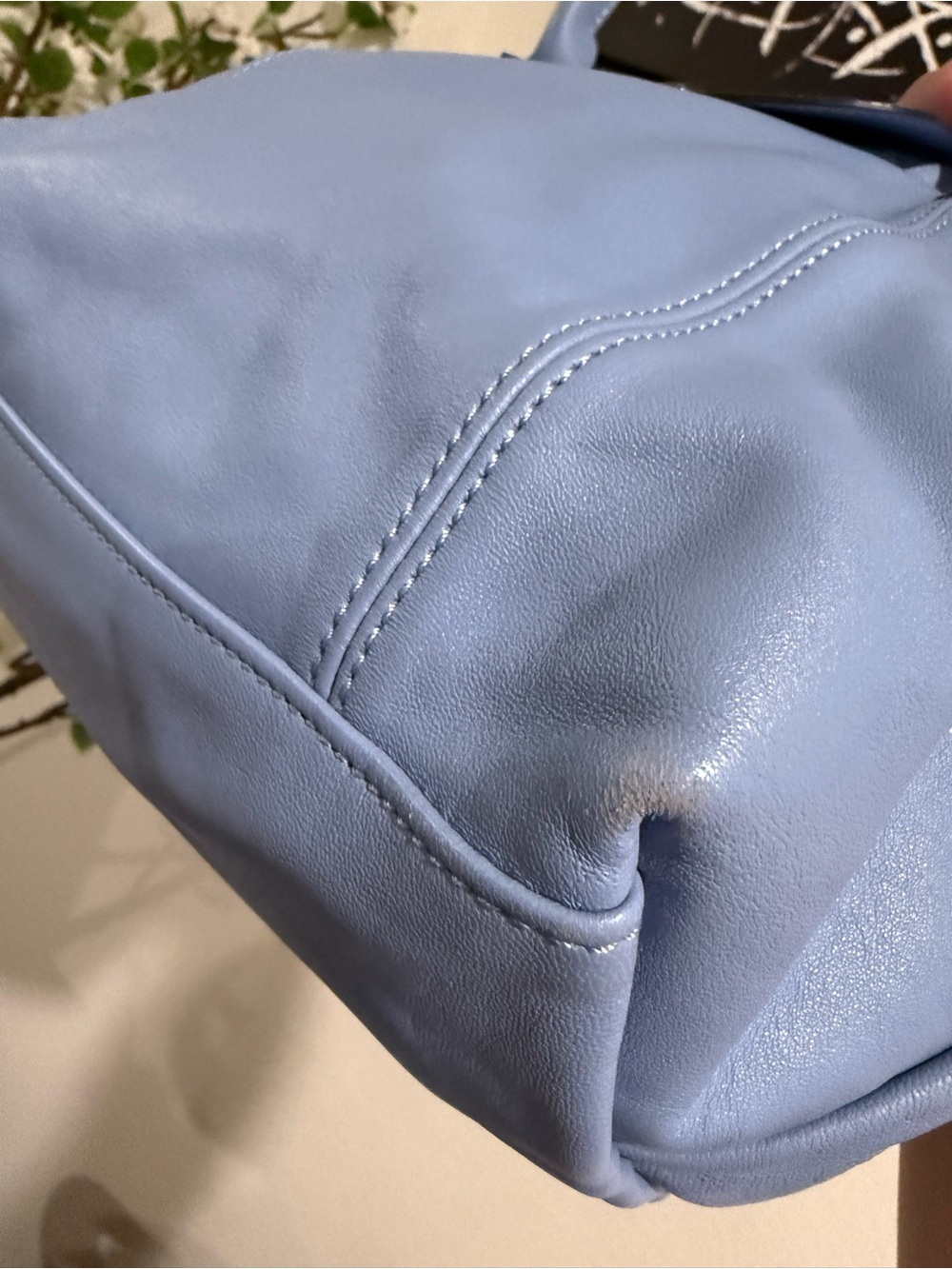 Longchamp Small Leather Tote in Periwinkle - Picture 6 of 9